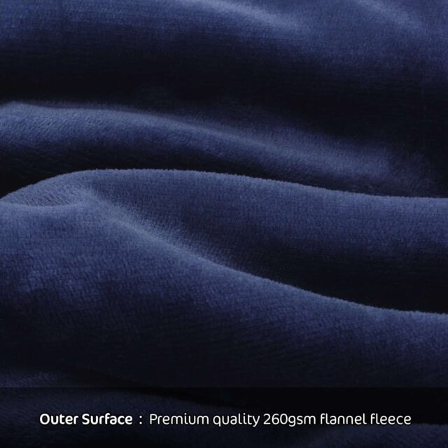 Snug-Rug Eskimo Hoodie Blanket Navy Blue Material