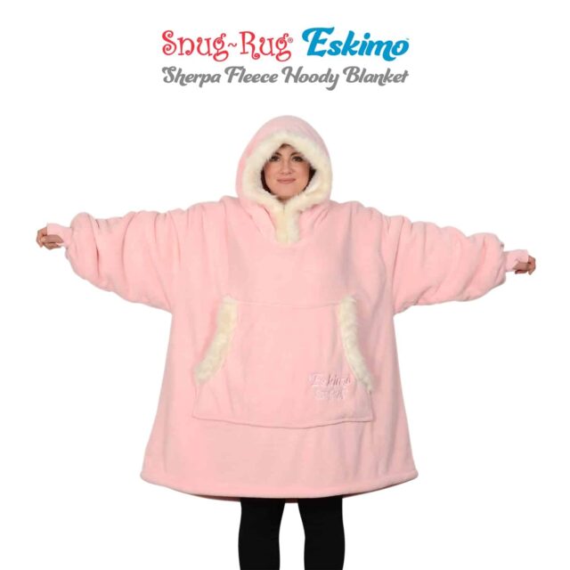 Snug-Rug Eskimo Hoodie Blanket Pink Quartz