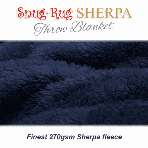 Navy Snug-Rug™ Sherpa Throw Blanket