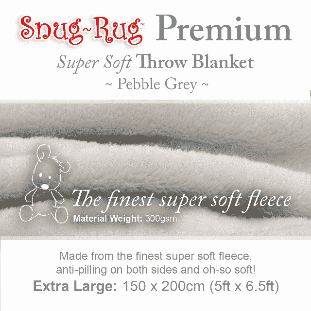 Pebble Grey Snug-Rug™ Premium Blanket