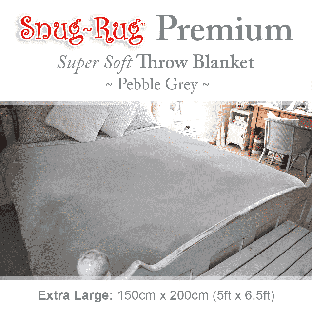 Pebble Grey Snug-Rug™ Premium Throw Blanket