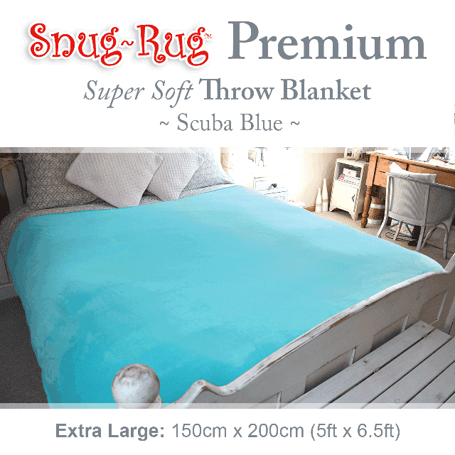 Scuba Blue Snug-Rug™ Premium Throw Blanket