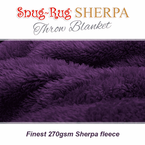 Purple Snug-Rug™ Sherpa Throw Blanket