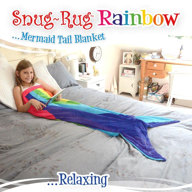 Snug-Rug™ Rainbow Mermaid Tail Blanket