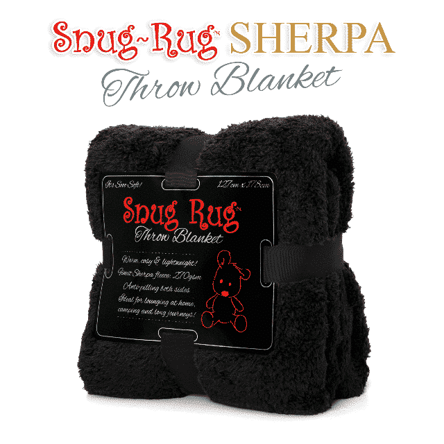 Black Snug-Rug™ Sherpa Throw Blanket