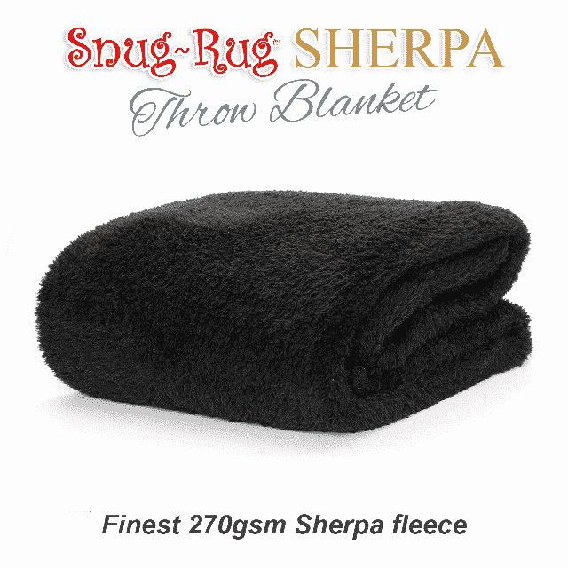 Black Snug-Rug™ Sherpa Throw Blanket
