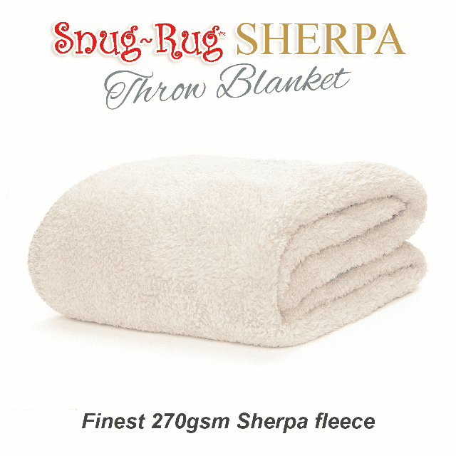 Cream Snug-Rug™ Sherpa Throw Blanket