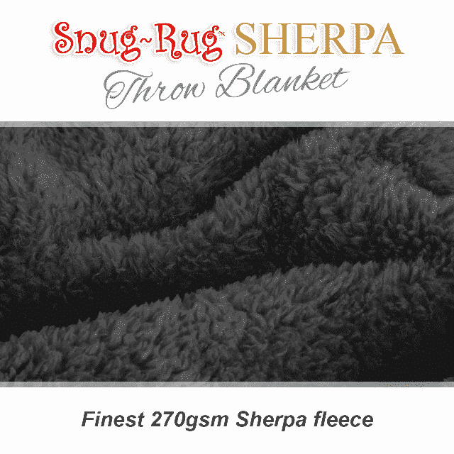 Grey Snug-Rug™ Sherpa Throw Blanket