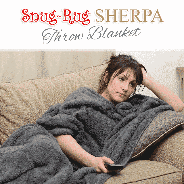 Grey Snug-Rug™ Sherpa Throw Blanket