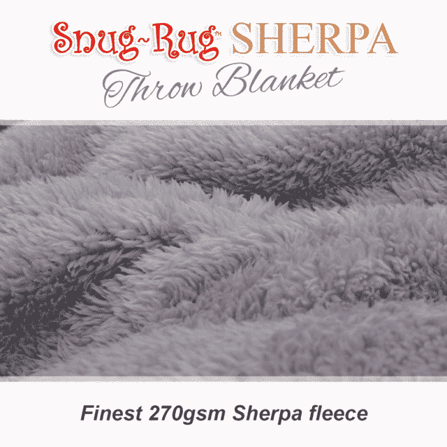 Lilac Grey Snug-Rug™ Sherpa Throw Blanket
