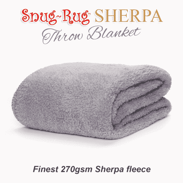 Lilac Grey Snug-Rug™ Sherpa Throw Blanket