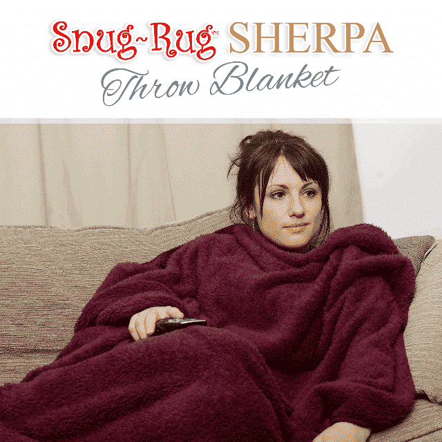 Mulberry Red Snug-Rug™ Sherpa Throw Blanket