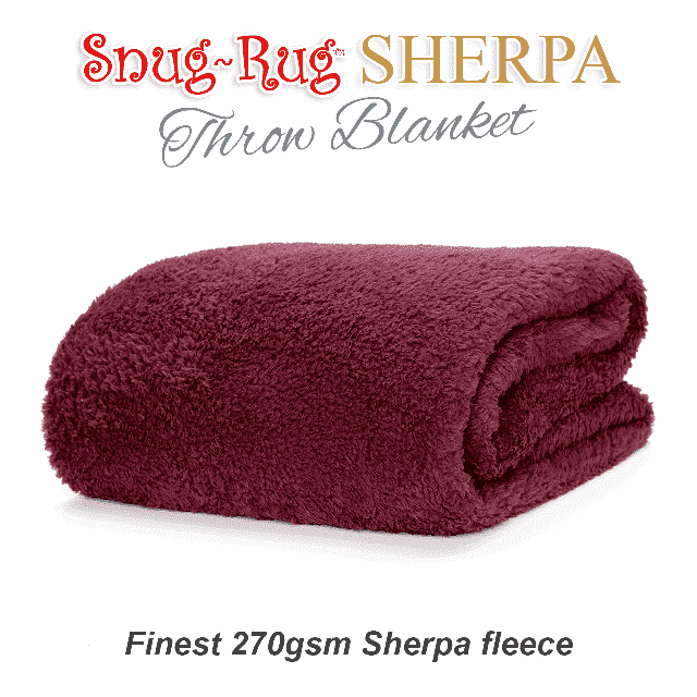 Mulberry Red Snug-Rug™ Sherpa Throw Blanket