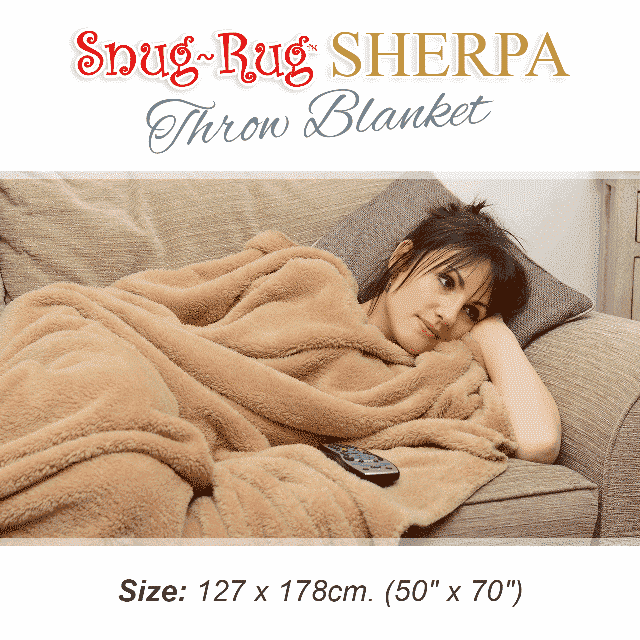 Sand Beige Snug-Rug™ Sherpa Throw Blanket
