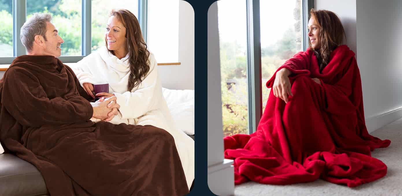 Couples blanket best sale with sleeves