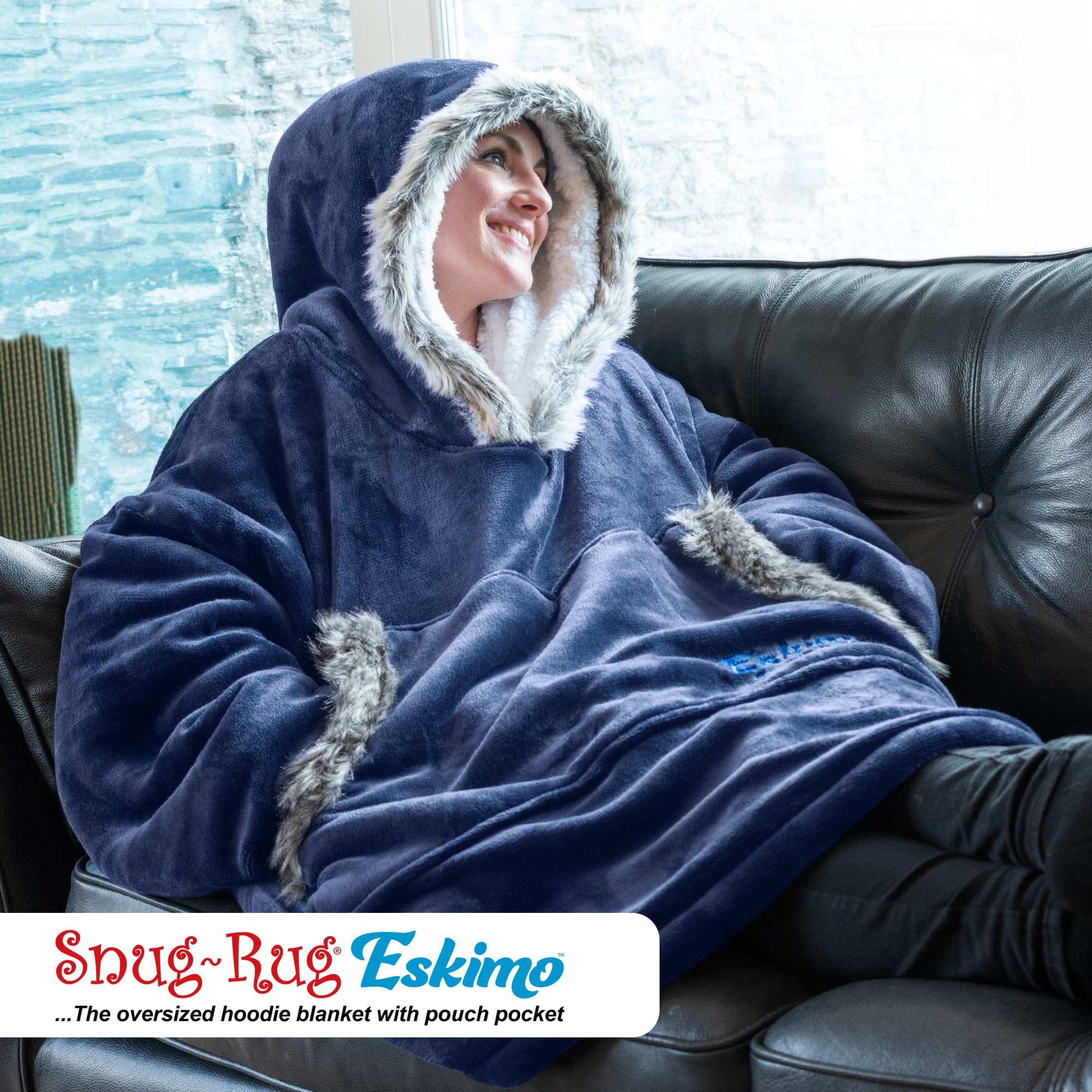 Snug-Rug Eskimo Hoodie Blanket